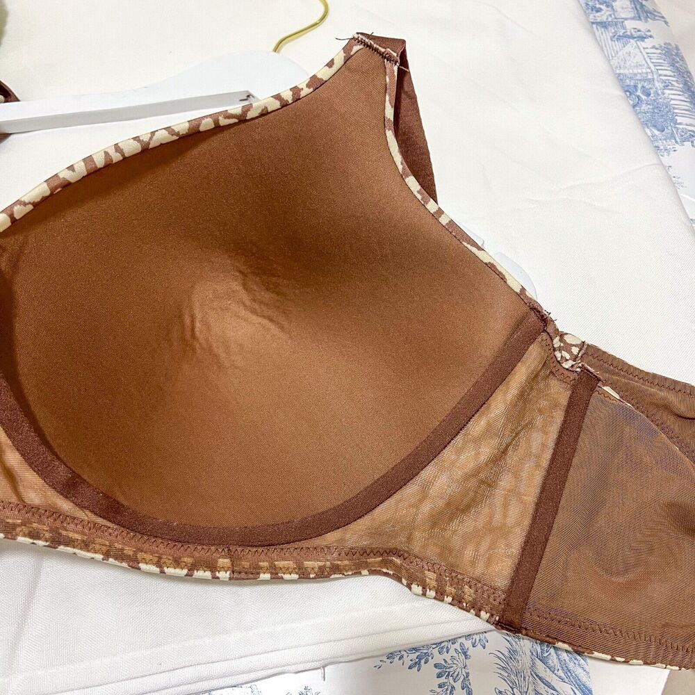 Comfort Choice Women's 46DD Back Smoothing Wireless T-Shirt Bra Animal Print - Picture 6 of 9
